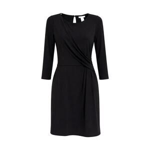 H&M Black Long Sleeve Dress Size Small S Knee Length Minimalist Classic